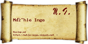 Mühle Inge névjegykártya